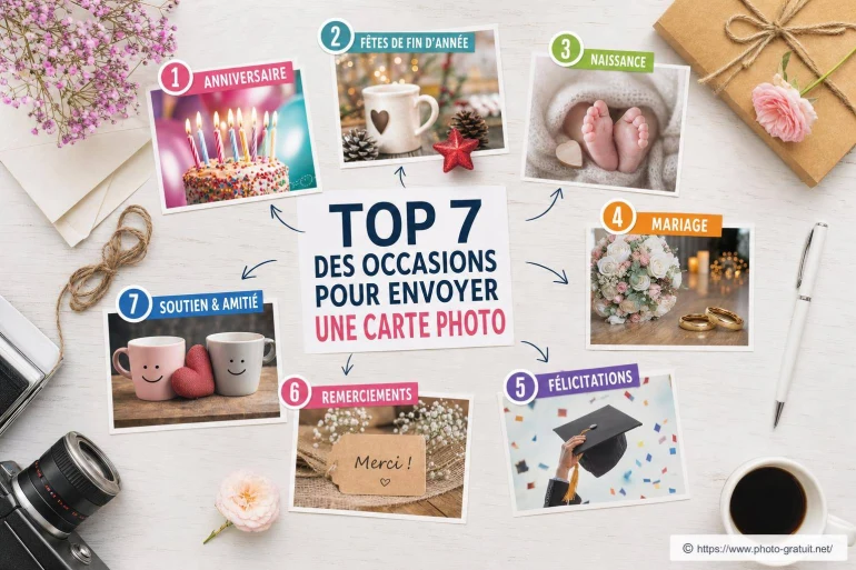 Top 7 des occasions pour envoyer une carte photo