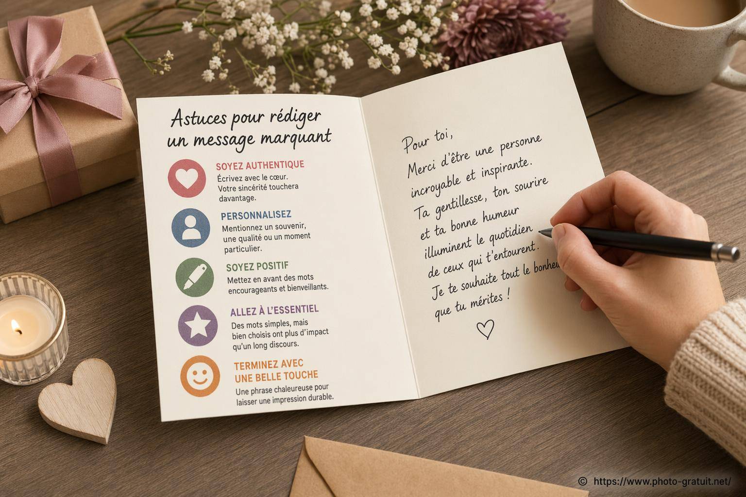 Astuces pour rédiger un message marquant sur sa carte